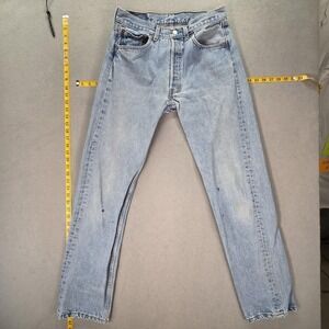 VTG Levis 501 Jeans Mens Light Wash Blue Straight Button Fly USA Fits 28x31